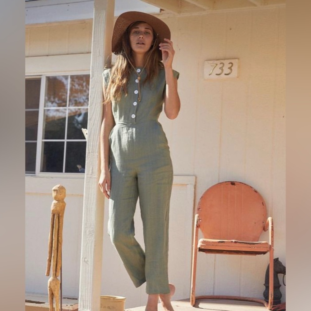 Christy Dawn Green Jumpsuit